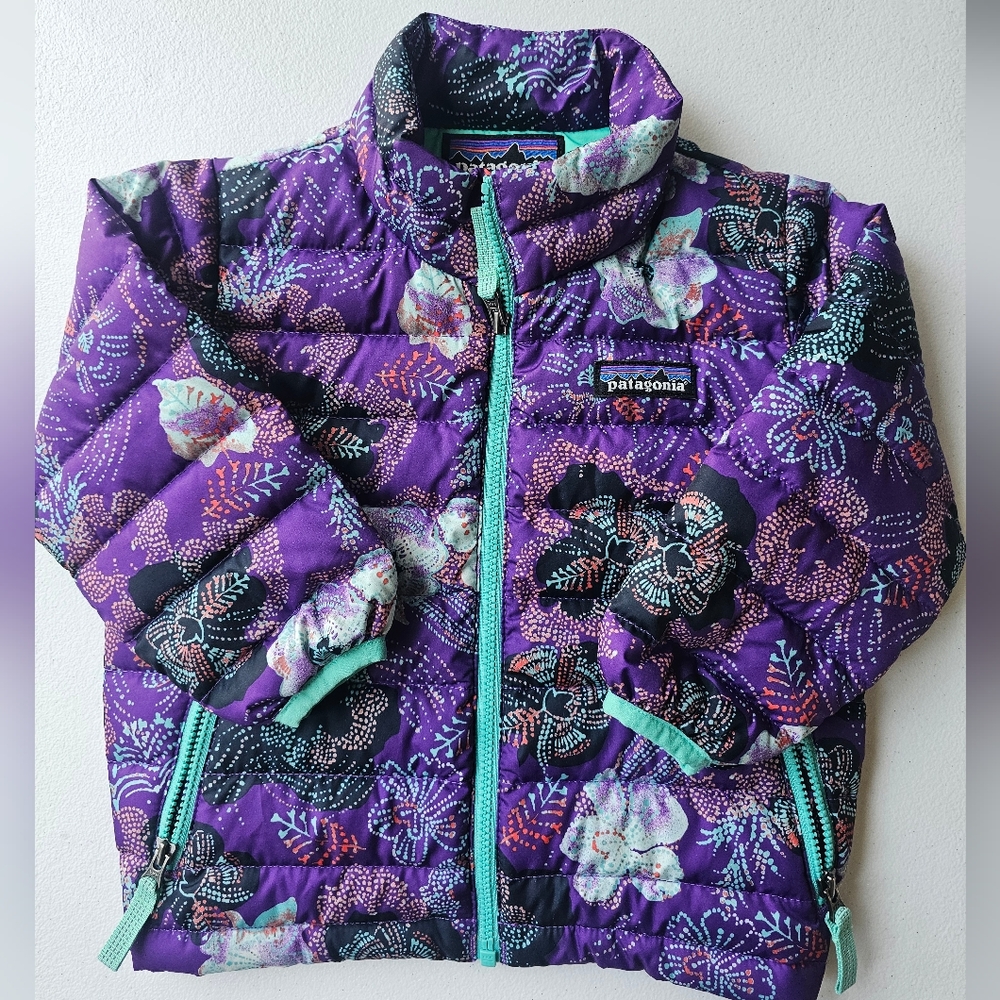 Patagonia Girls Floral Down Puffer Size 6-12 Months